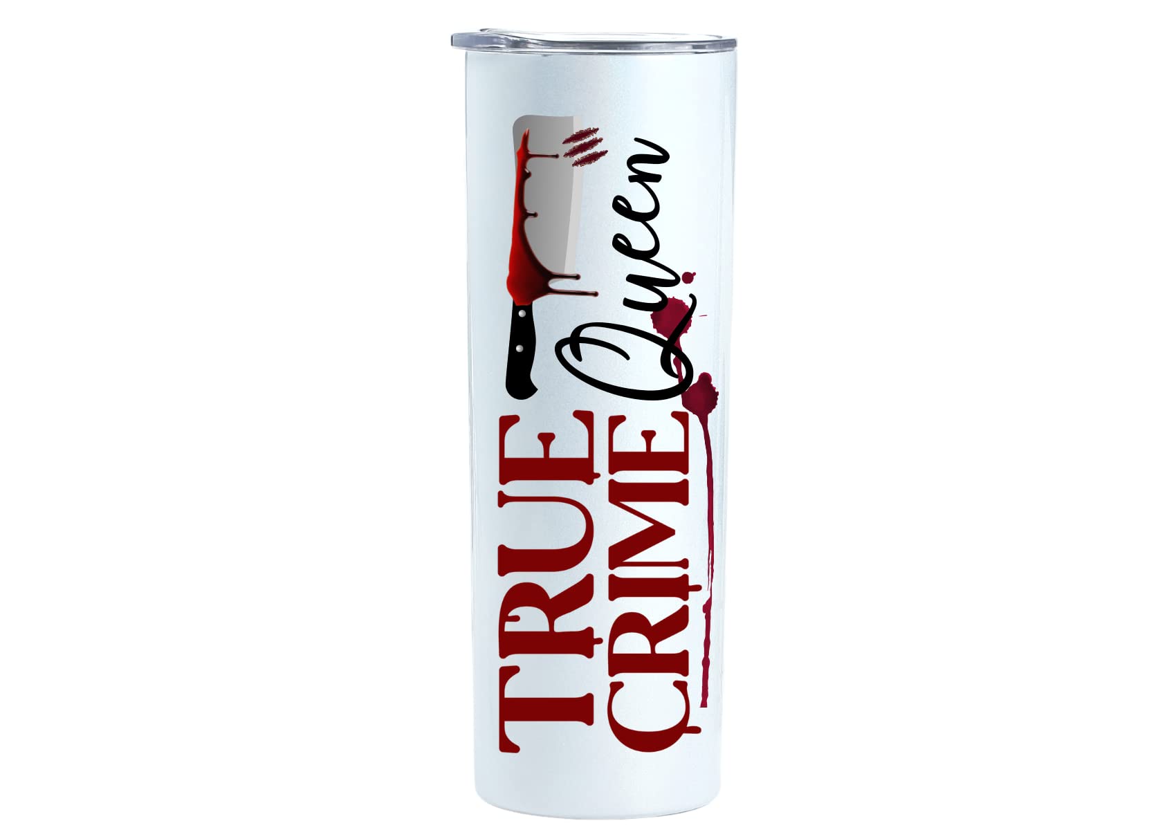 Onebttl True Crime Gifts, True Crime Queen, Crime Investigator Gifts, Crime Scene Lovers Gifts, Ture Crime Gifts for Women, Ture Crime Lovers, 20Oz Stainless Steel Tumbler