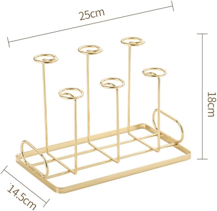 Light Luxury Water Cup Holder Tray Set Storage Rack For 6 Cups Kitchen Stand