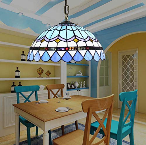 Lumière de plafond méditerranéen en verre tachée pour îlot de cuisine et café