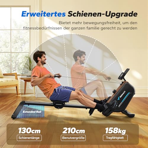 LCD-Display mit Echtzeitdaten und faltbaren Stahlrahmen für platzsparendes Home-Fitness.