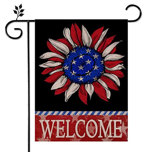 Eiazuiks 4Th Of July Patrioctic American Garden Flag Floral Spring Double Sided Vertical Rustic Farmhouse Yard Seasonal Holiday Outdoor Decor 12×18 Inch Ef063 #TOP28