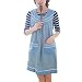 Nanxson(TM) adult bibs apron plaid design with pockets AL8048 sky