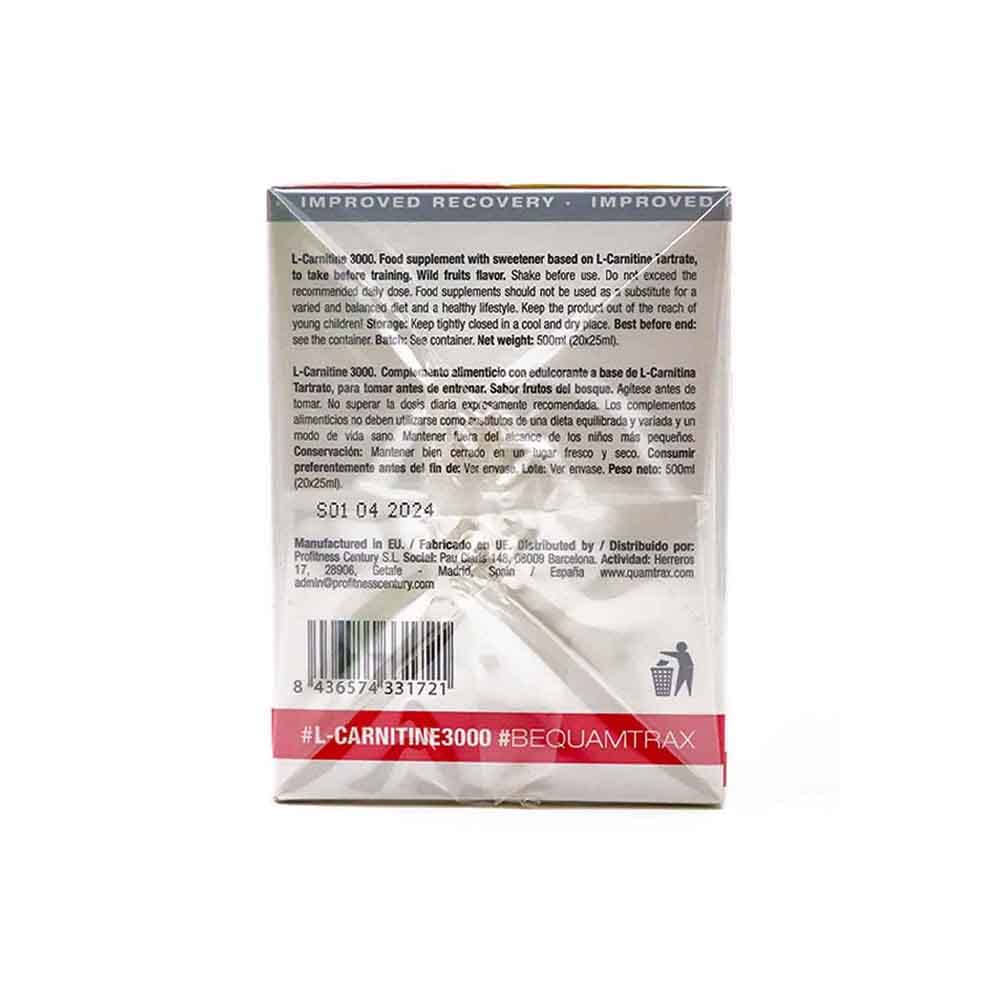 l carnitine 3000 quamtrax Quamtrax L Carnitine 3000 Megadoses 25ml Pack Of 20 Wild