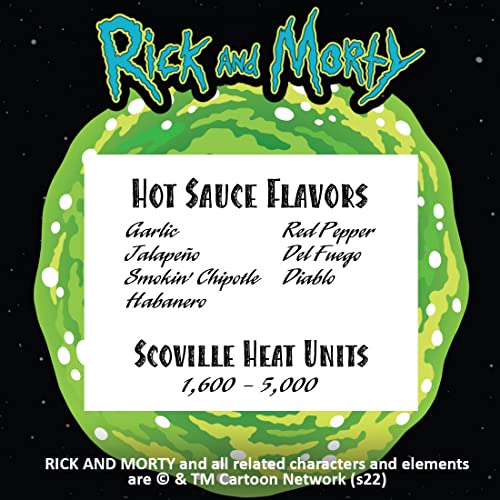 Adult Swim RICK AND MORTY Hot Sauce Challenge Set, Officially Licensed, Flavors Include Chipotle, Habanero, Jalapeno, Garlic and More, Hot Sauce Variety Pack, Set of 6 - Thumbnail 5