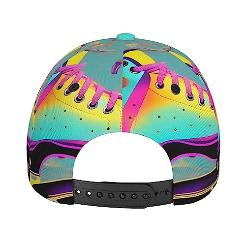 Casquette de baseball KoNsev avec trou queue de cheval et motifs patins - 6