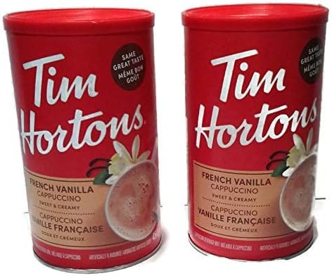 Tim Hortons French Vanilla Cappuccino (2) 454g/16oz Tins Imported from Canada}