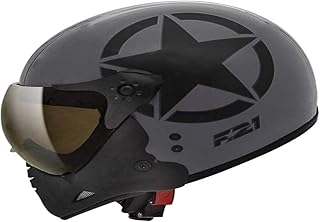 Capacete Aberto Moto Peels F-21 Us Army Preto Chumbo Fosco/Preto 56