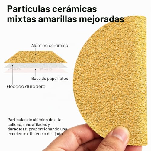 Miniatura 2 de Sruhrak Disco De Lija 125mm Grano 600 Lote De 100, Disco Abrasivo Sin Agujeros Para Lijadora Orbital, Para Lijado En Húmedo Y Preparación Para Pulido Espejo