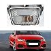 MADALLO Auto Frontstoßstange Kühlergrill für Audi A3/S3 8P 2009 2010 2011 2012 2013 (Refit for Rs3 Style), Wabengitter, Auto-Styling-Zubehör,Silber Chrom