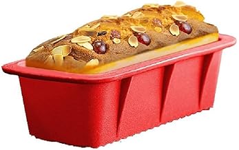 قوالب خبز سيليكون غير لاصقة، صينية خبز كيك مستطيلة مقاس 25×12×7.5 سم (لون عشوائي)