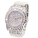 ARMRA Luxury Bling Watch Fashion for Women Men Jewelry Crystal Diamond Rhinestone Watches Steel Band Round Dial Analog Clock Classic Quartz Female Charm Bracelet Dress Wristwatches (Silver)