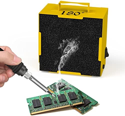 180° |Solder Fume Extractor| Solder Smoke Absorber|Smoke Prevention Absorber| DIY Working Fan for Soldering| A noise-free Optimized 3000 RPM fan suction unit With a Replacement Filter