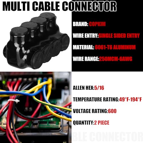 Conectores de cable múltiple Copkim para cajas de distribución de espacio reducido 2