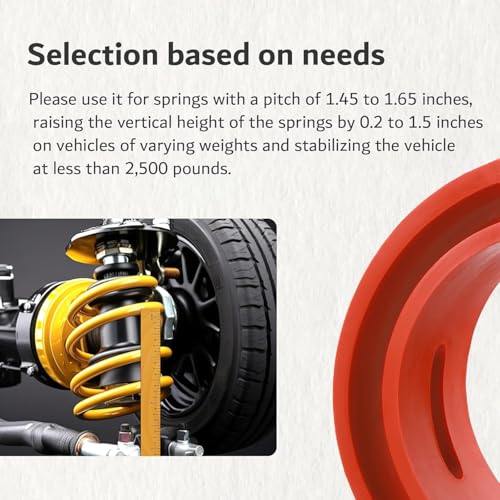 Yeanifeana Round Coil Spring Spacers,OD 6.41" ID 4.56" Coil Spring Booster for Protecting Suspension Systems & Lifting Chassis,Heavy Duty Rubber Strut Spacer for Vibration & Noise Damping (2Pcs) by Yeanifeana - Image 3