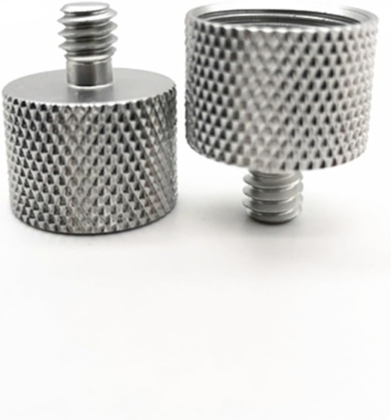 KICHOUSE 3pcs 8 to 1/4 Inch Microphone Stand Adapter Screw Nut Metal Threaded Microphone Clamp Adapter Rugged and Convenient