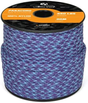 Abma Cord Paracord 550 4mm Nylon Rope Type III 7 Strands Parachute Cord - Max. 250kg (550lbs)