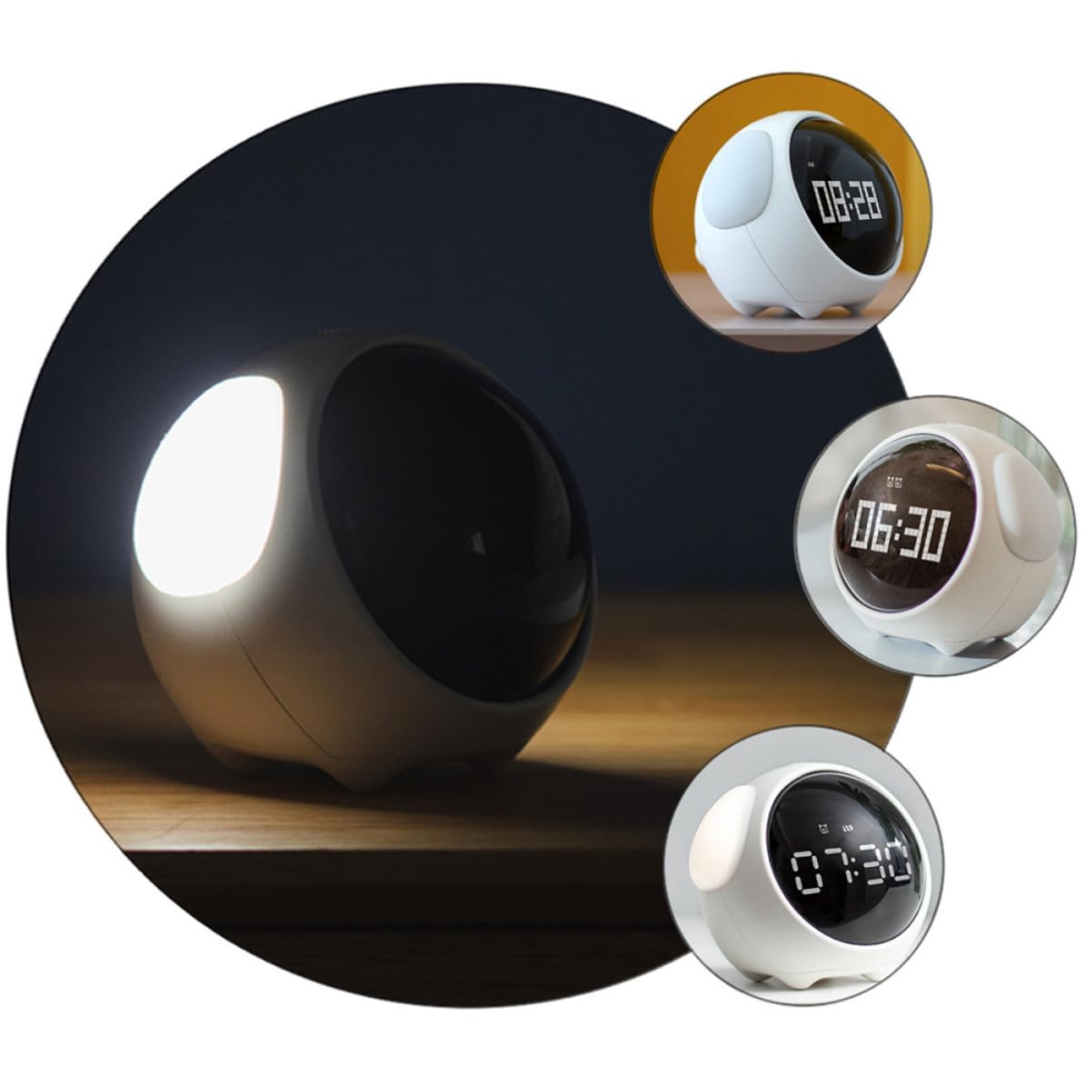Operitacx Reloj Despertador Digital LED Luz Nocturna Recargable