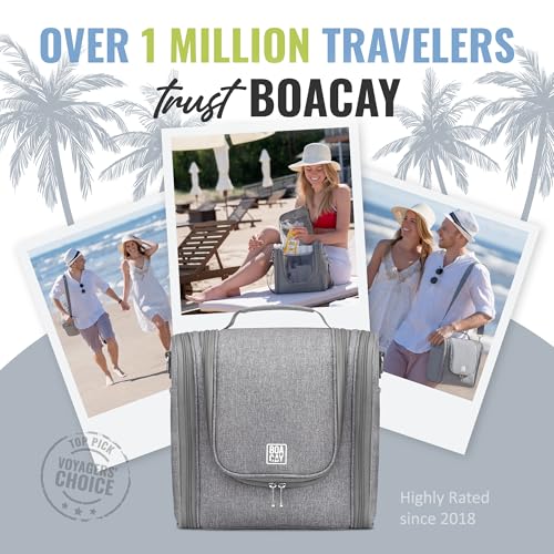 BOACAY Extra Large Hanging Travel Toiletry Bag for Women and Men, Makeup Bag, Bathroom & Shower Organizer Kit for Accessories, Cosmetics, Essentials by BOACAY - Image 5