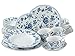 Creatable, 23460 Royal Blue Flower - Vajilla de porcelana, 30 piezas