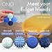 ONO Signets – Silicone Magnetic Balls with Textured Dimples, Bumps, and Waves | Fun to Play with Fidget Toy for Adults | Help Relieve Stress, Anxiety, Tension (Sapphire, Set of 4)