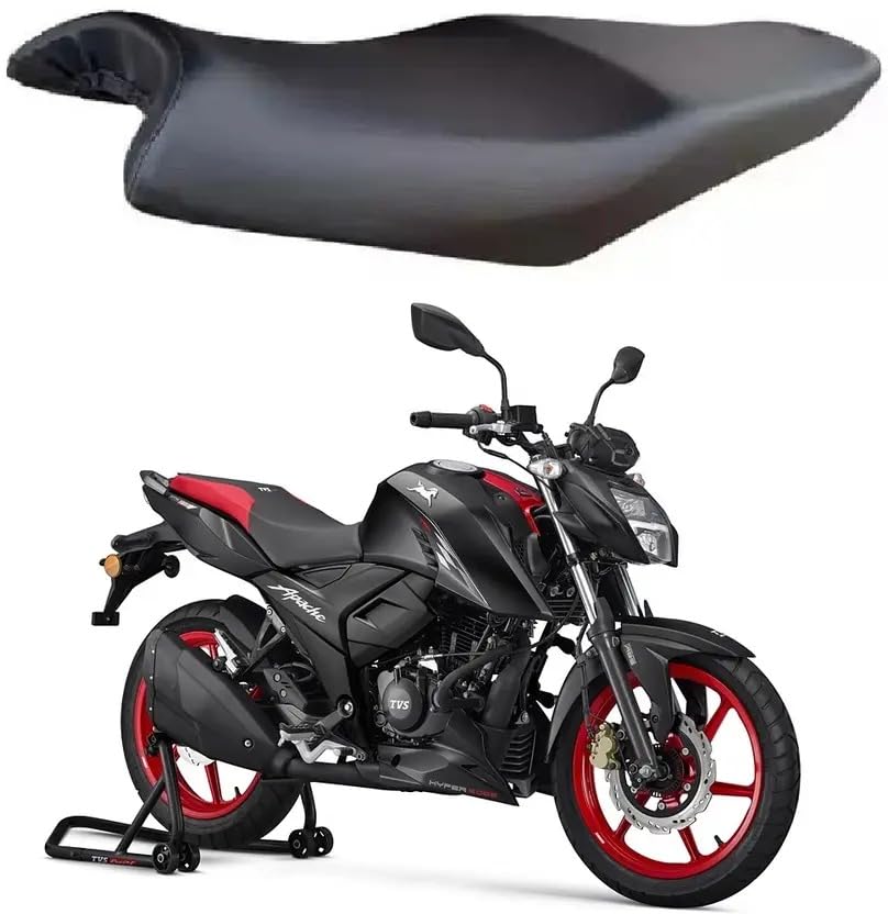 carbox,campatibal with [ tvs apache rtr 160 4v ] bike removable & washable pu leather waterproof single bike seat cover for tvs apache rtr 160 4v (black)