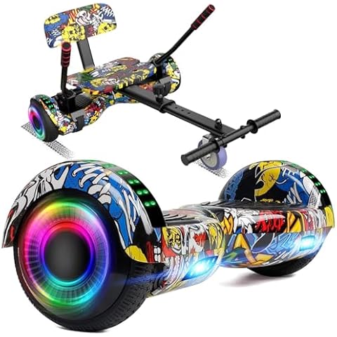 FLYING-ANT Hoverboard with Seat Attachment, 6.5” Self Balancing Scooter with Hoverkart, Hoverboards with Bluetooth and LED Lights, Best Gift for Kids and Teenagers Cover