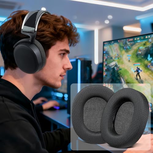 Image of SOULWIT Mesh Earpads for SteelSeries Arctis 7 /9 /(Not Fit Nova) - Black | for Arctis 7 /7+ /7P /7X /7P+ /7X+, Arctis Pro, Arctis 9 /9X, Arctis 5 /3 /1, Arctis Prime