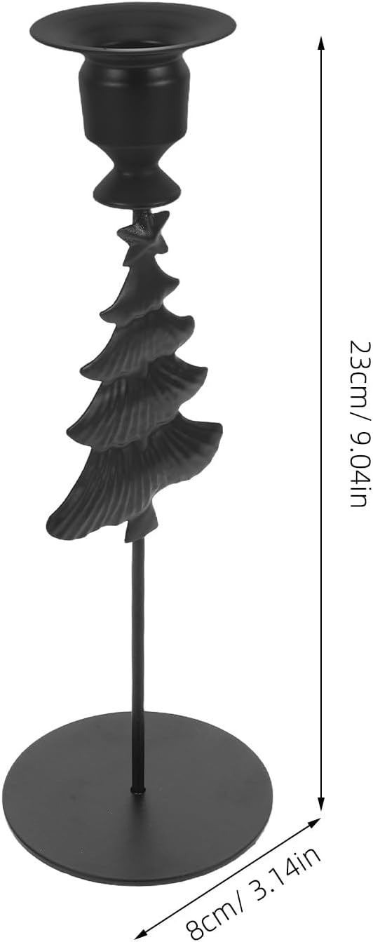 Uonlytech Christmas Tree Candle Holder: Rustic Metal Xmas Tree Candlestick - 9" Tall Taper Holder for Holiday Table Centerpieces Farmhouse Mantels Decor