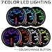 GlowShift Tinted 7 Color 300F Oil Temperature Gauge Kit - Includes 1/8-27 NPT Electronic Sensor & Wiring - Multi-Color Display - Black Dial - Smoked Lens - for Car & Truck - 2-1/16