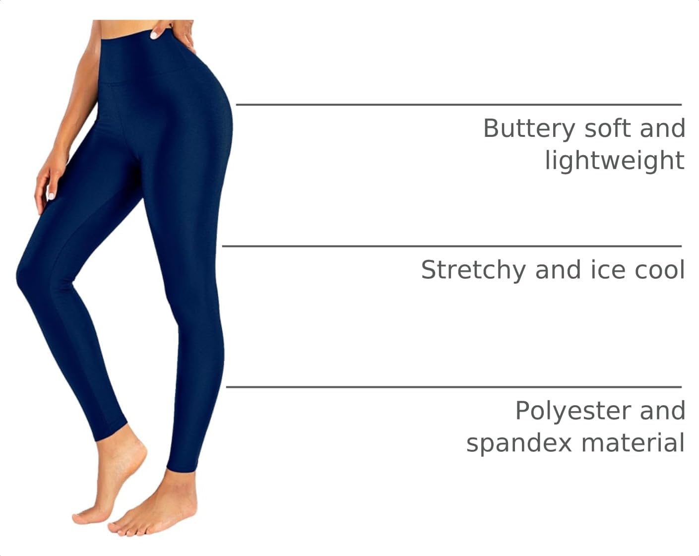 Sghenr Women's High Waisted Yoga Pants Tummy Control Shiny Sports Tights Workout Leggings image 4