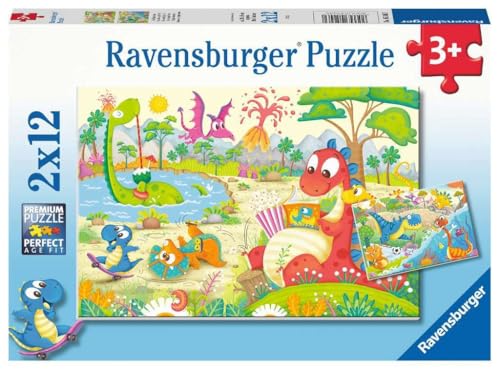 Puzzles 2 x 12 pièces : Mes dinos préférés Ravensburger France - vue 5