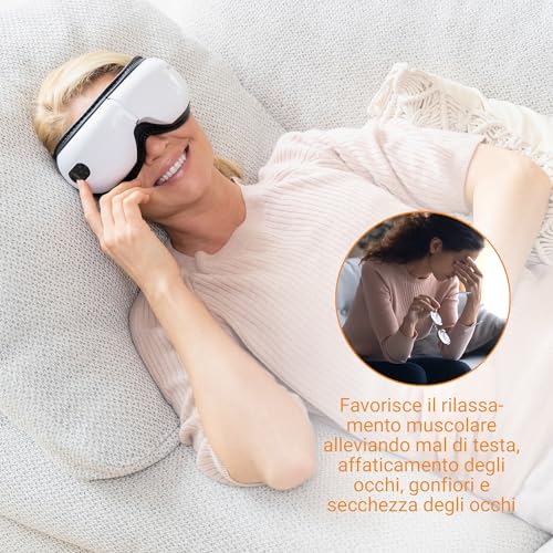 Medisana Em 100 Massaggiatore Per Occhi, Maschera Oculare Con Massaggio, Calore E Musica, Massaggiatore Viso Per Mal Di Testa, Affaticamento Degli Occhi, Gonfiore O Emicrania, Pieghevole - 3