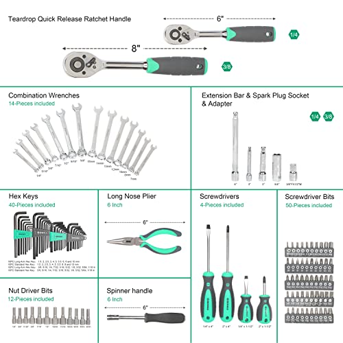 Amazon Brand - Denali 200-Piece All-Purpose Tool Kit And Socket Set With Carrying Case #TOP3