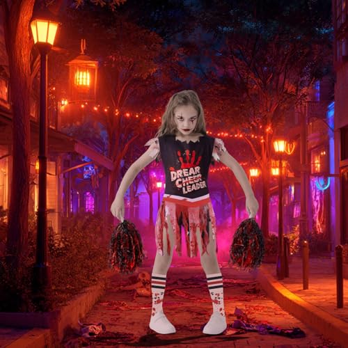Disfraz de porrista zombie para niña miniatura 5
