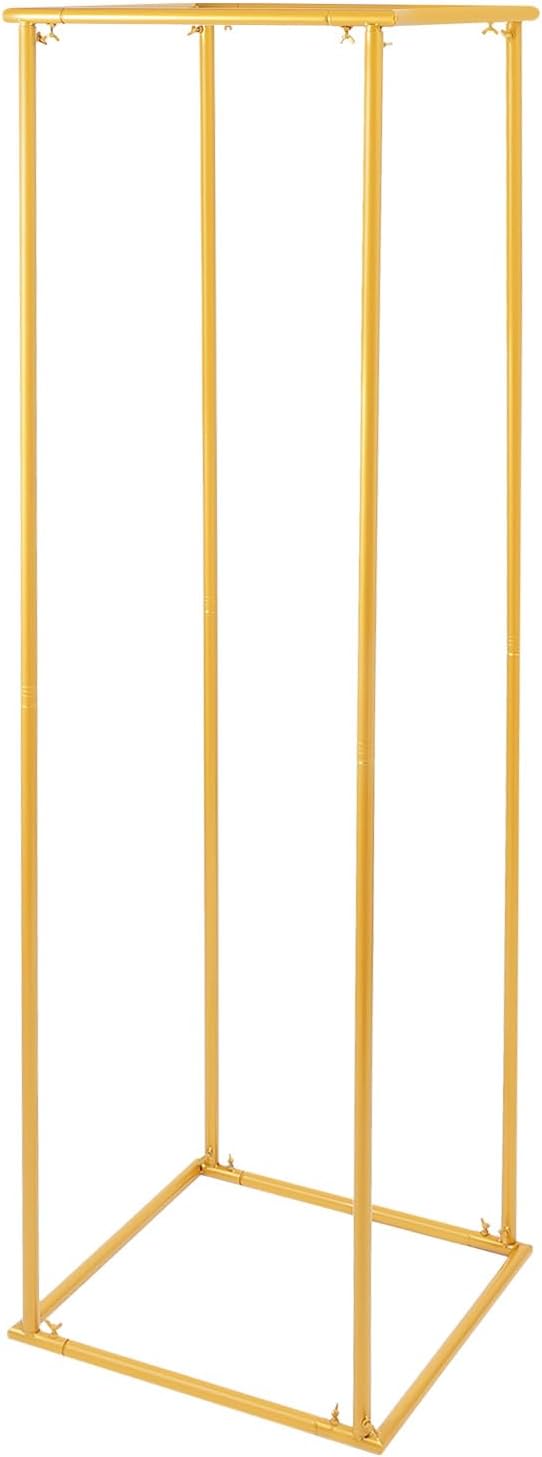 DYRABREST Gold Wedding Cenerpiece, 70.8inch Flower vase, Metal Column Geometric Centerpiece, Display Columns Pedestal Stand, Flower Holder for Home Party Wedding Decoration