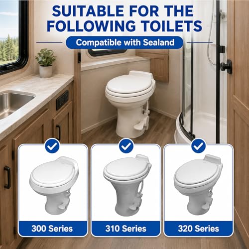 Image of 2026 Upgraded RV Toilet Valve Replacement Kit, Emergency Parts Fix Leaks & Issues, Fits Dometic 300 310 320-385311641, 385311658, 385311652 Valve & Seals for Pedal-Flush Toilets