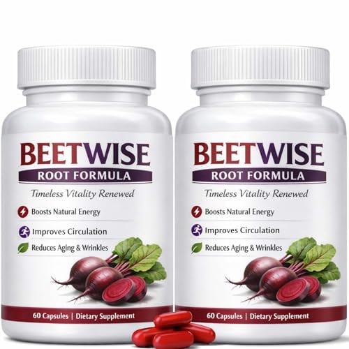 Tufonra Beetwise Root Formula | Cold Pressed - Beetroot Supplement Organic Vegan-Friendly Non-GMO 60 Capsules (2 Bottles)