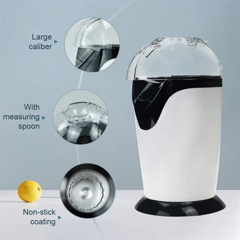 Macchina elettrica per Popcorn ad Aria Calda, con Coperchio Rimovibile, Macchina per soffiare Il Mais, Adatta per l'uso Domestico in Cucina, Senza Olio, Ideale per i Bambini, Bianco