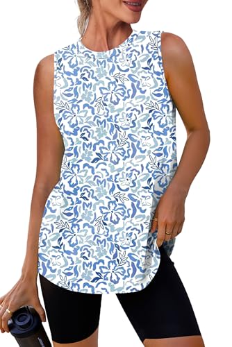 Image of Womens Workout Tank Tops Lightweight Sleeveless Shirts for Women Loose Fit Tops for Athletic Running Tennis Yoga
