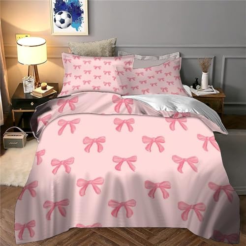 Housse de couette hypoallergénique microfibre douce fermeture éclair rose