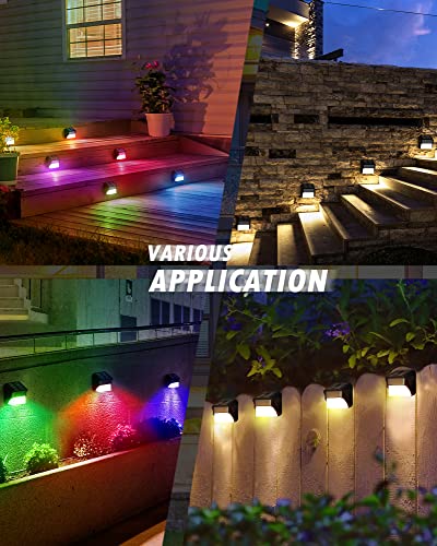 Dexnump Solar Fence Lights, Fence Solar Lights Outdoor Waterproof Rgb Glow & Warm White Color Step Lights, Solar Deck Lights For Outside Fence Deck Step Backyard Patio Stair Pool And Wall (8 Packs) #TOP6
