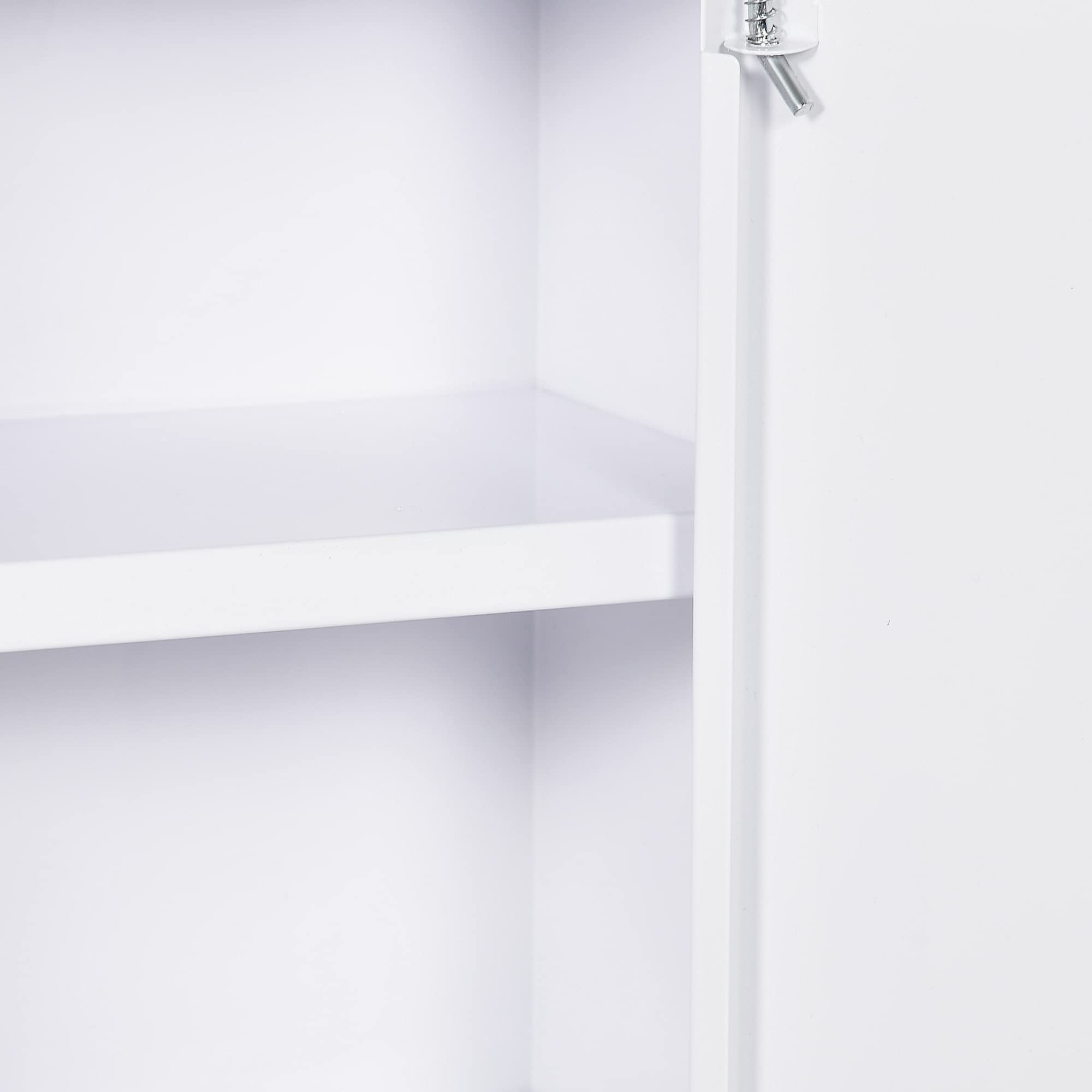 kleankin Armoire à Pharmacie Murale en Acier, Armoire à médicaments Murale à 3 Niveaux avec Porte verrouillable 2 clés, Meuble de Salle de Bain, Couloir, Salon, 40 x 15 x 53,5 cm, Blanc