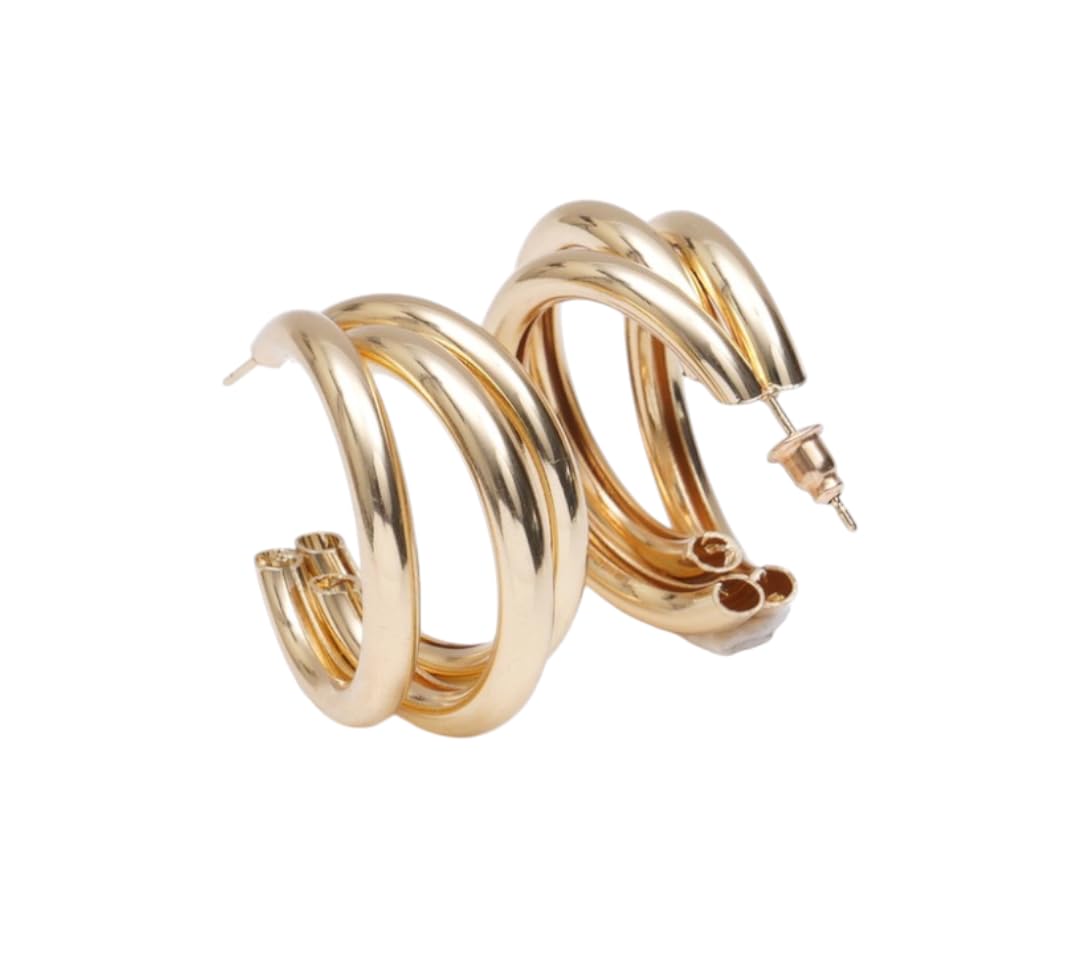 DAMSEL Gold Lined Circular Half Hoop Earrings (B0CB4RMLSJ) Amazon Price History, Amazon Price Tracker