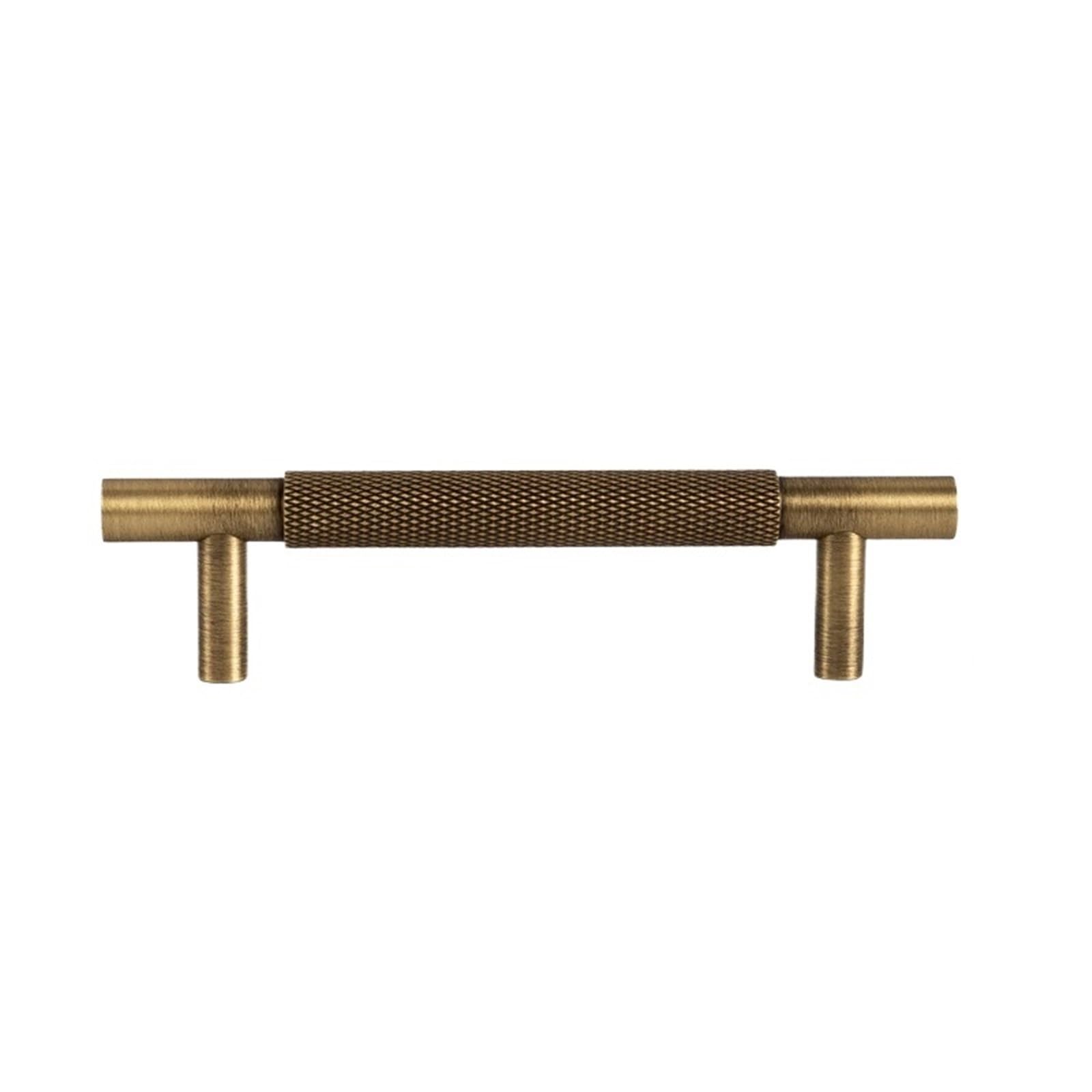Maniglia per mobili Maniglie for armadietti da cucina antichi con motivo zigrinato a croce in ottone con taglio a diamante, pomelli con barra a T for guardaroba(Pitch-row-96mm)