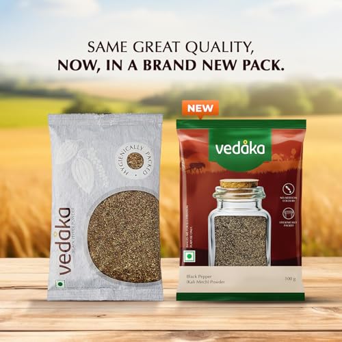 Image of Amazon Brand - Vedaka Black Pepper Powder, 100 g (Kali Mirch)