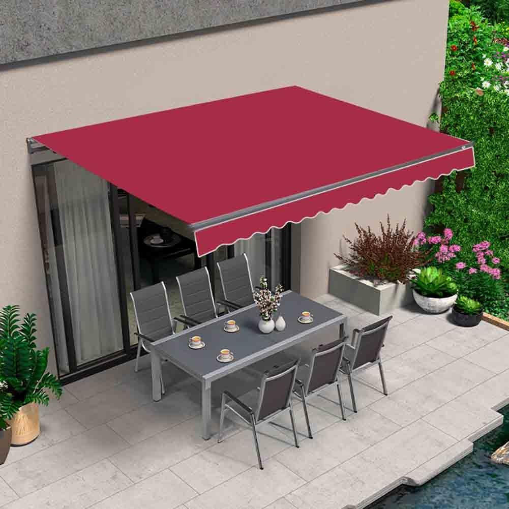 Generico Telo per Tende da Sole Ricambio Giardino, Tessuto Rosso, Tendone per Esterni, Impermeabile, Protezione UV, Copertura Superiore, Solo Tessuto(285x200cm)