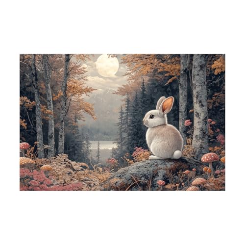 Poster lapin rétro gris 60x80cm pour réveiller un mur blanc triste