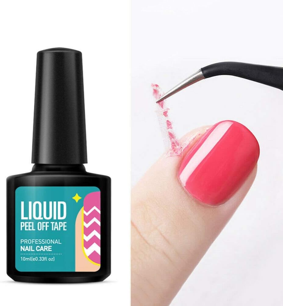 Simply Peel Liquid Latex for Nails - Nail Polish Protector for Fingers - Nail Peel Off Liquid Tape - Peel Away Liquid Nail Tape - Nail Polish Guard - Spill-proof Glue for Nail