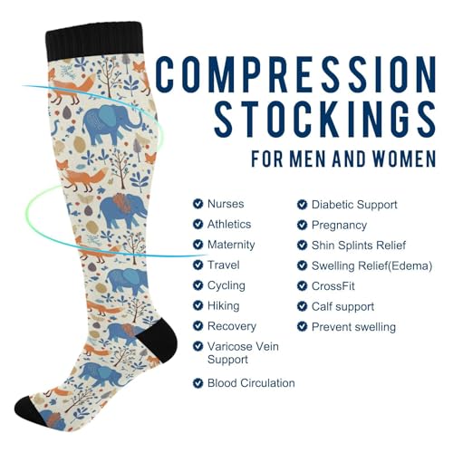 Image of Wusikd Cats Compression Socks for Women and Men Circulation Cute Long Socks for Athletic Running 1