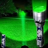 VASTFIRE Hunting Light 1000 Lumen 350 Yards Green LED Tactical Flashlight with 18650 Rechargeable Battery Adaptor for Bow Hog Rabbit Wild Pig Varmint Predator Night Hunt Fishing